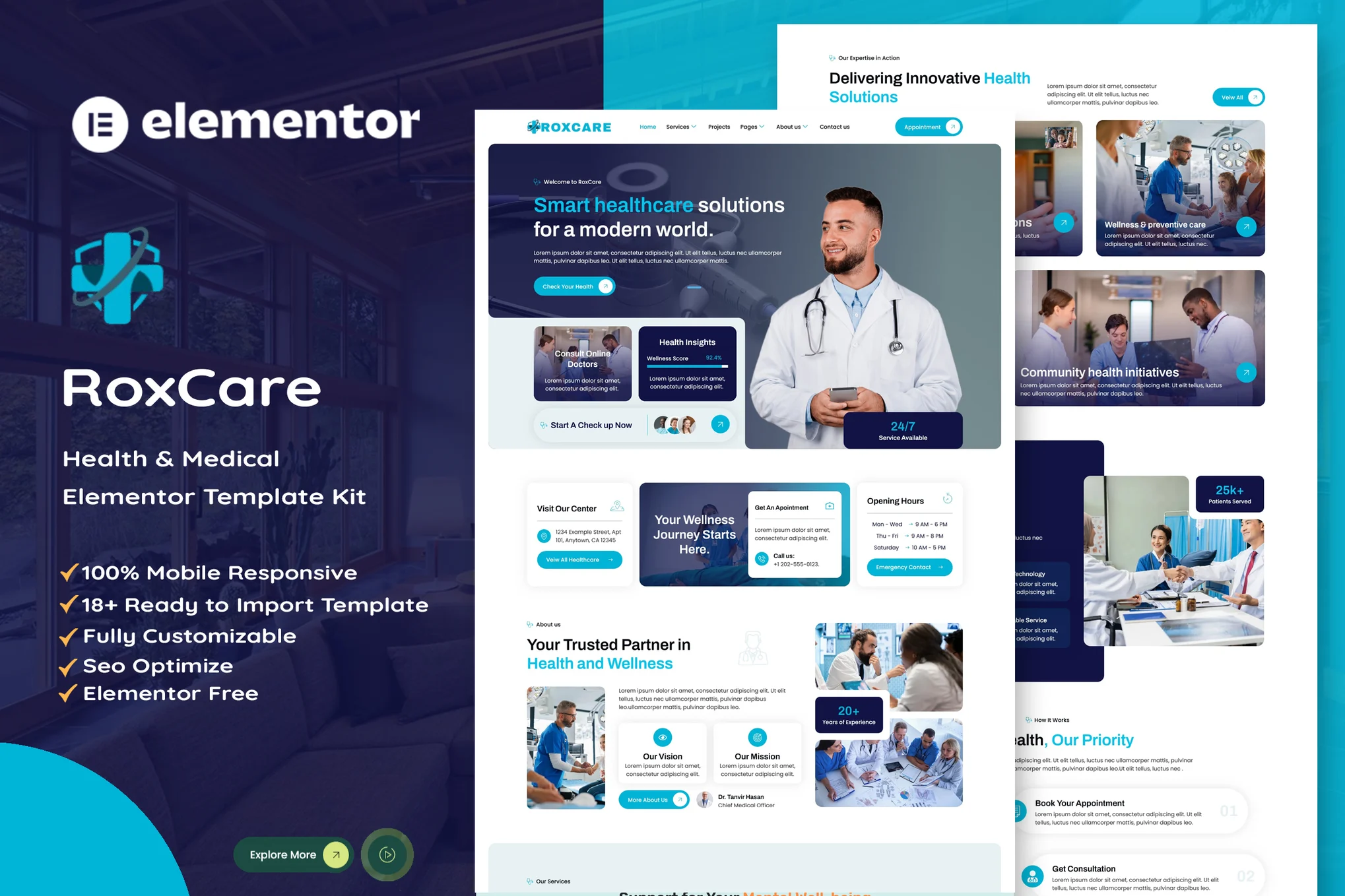 Kit Elementor Roxcare